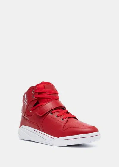 Shop Mastermind Japan Mastermind World Red Skull-print Leather Sneakers