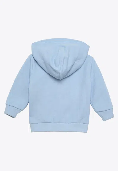 Shop Polo Ralph Lauren Babies Logo Embroidered Zip-up Hoodie In Blue