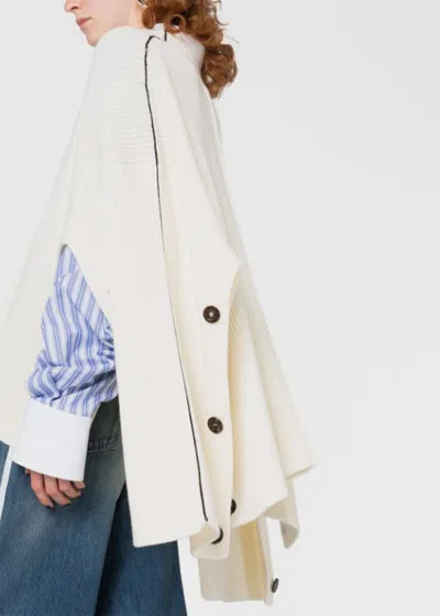 Shop Peter Do Off-white Cape Sweater
