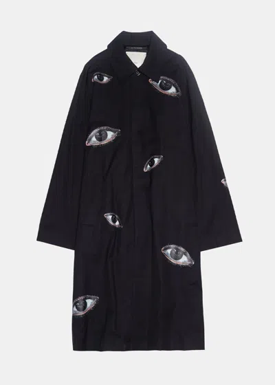 Shop Song For The Mute Black Falling Eyes Mac Coat