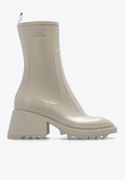 Shop Chloé Betty 70 Mid-calf Rain Boots In Beige