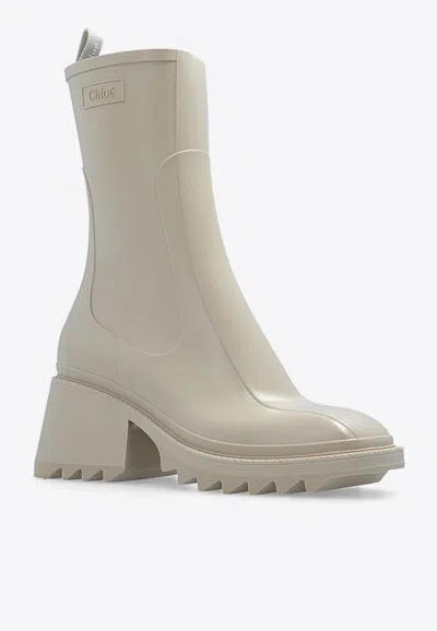 Chloé Chloe Betty 75 Pvc Ankle Boots In Beige