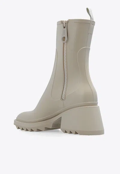 Chloé Chloe Betty 75 Pvc Ankle Boots In Beige