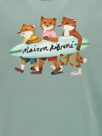 Shop Maison Kitsuné 'surfing Fox' Sweatshirt In Blue