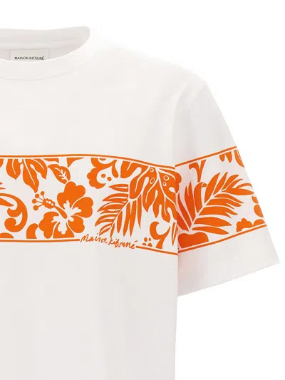 Shop Maison Kitsuné 'tropical Band' T-shirt In Multicolor