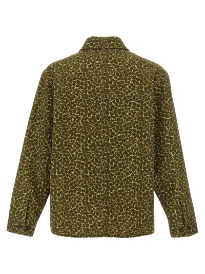 Maison Kitsuné Maison Kitsune Floral Print Overshirt In Green
