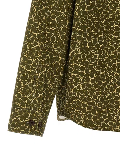 Maison Kitsuné Maison Kitsune Floral Print Overshirt In Green