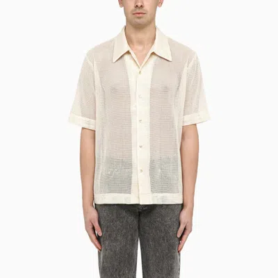 Shop Séfr Noam Beige Cotton Knit Shirt