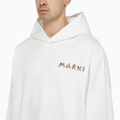 Shop Marni White Hoodie With Logo