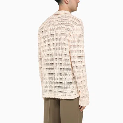 Shop Séfr | Cream-coloured Cotton Knit Yasu Shirt In Pink