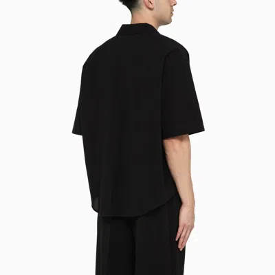Shop Ami Alexandre Mattiussi Ami Paris | Black Cotton Ami De Coeur Shirt