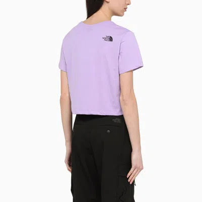Shop The North Face | Lilac Cotton Cropped T-shirt With Logo In Purple