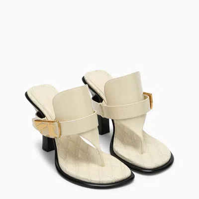 Shop Burberry | Light Beige Leather Bay Sandals