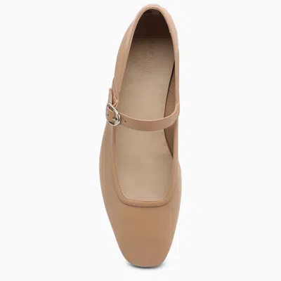 Shop Le Monde Beryl Le Monde Béryl Beige Leather Mary Jane Ballerina