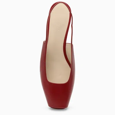 Le Monde Beryl Low Red Leather Sandal In Red