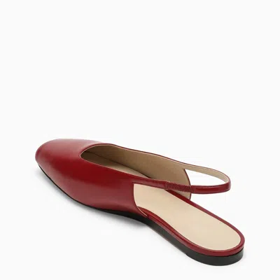 Le Monde Beryl Low Red Leather Sandal In Red