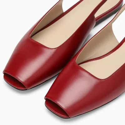 Le Monde Beryl Low Red Leather Sandal In Red