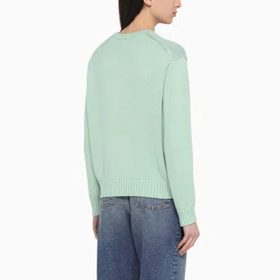 Shop Polo Ralph Lauren Light Green Jersey With Cotton Inlay