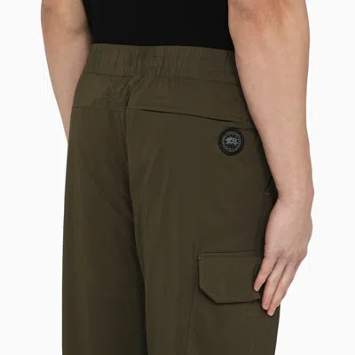 Shop Canada Goose Military Green Trousers In Technical Fabric