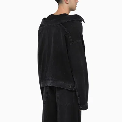 Shop Balenciaga | Off Shoulder Dark Blue Denim Jacket