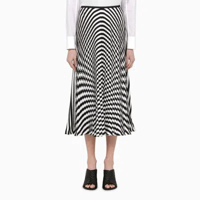 Shop Alaïa | White/black Flounced Midi Skirt