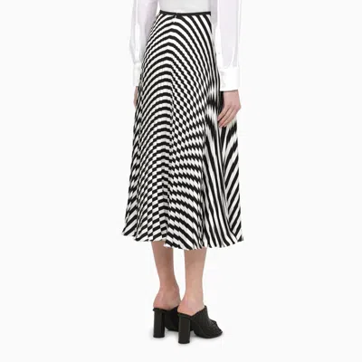 Shop Alaïa White/black Flounced Midi Skirt