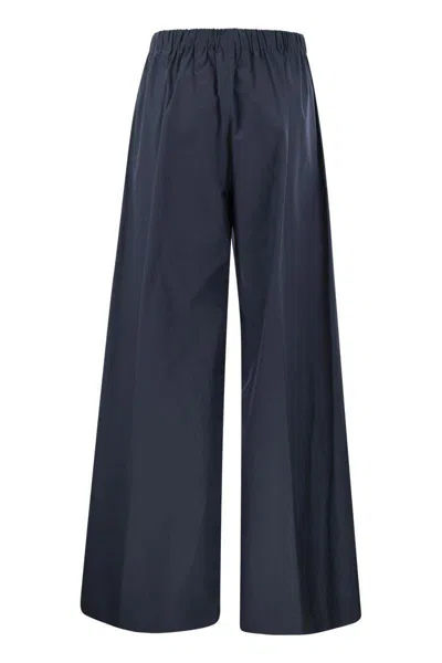 Shop Antonelli Steven - Stretch Cotton Loose-fitting Trousers In Blue