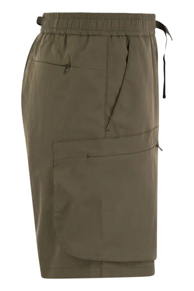 Shop Colmar Bermuda Shorts In Technical Fabric With Drawstring In Military Green