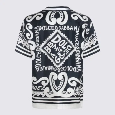 Shop Dolce & Gabbana Black And White Silk Shirt In Red