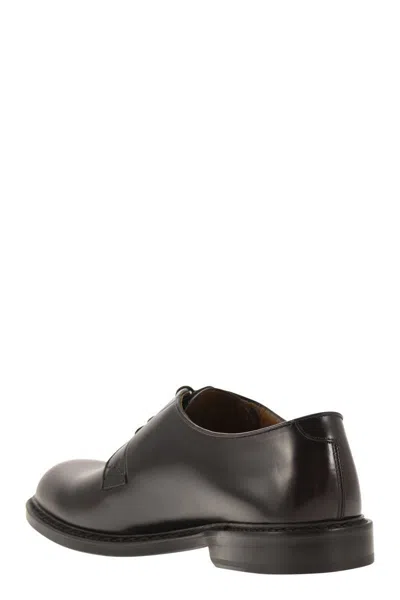 Shop Doucal's Smooth Leather Derby In Brown