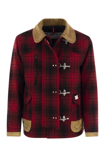 Fay 4 Hooks Jacket In Red/black