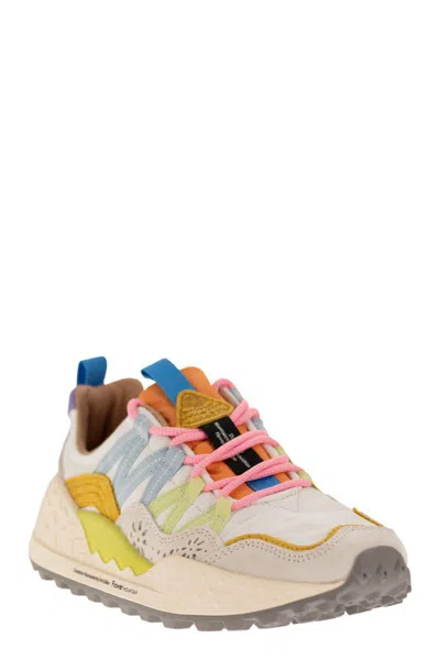 Flower Mountain Washi - Sneakers In Suede And Technical Fabric In Beige