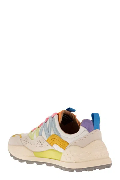 Flower Mountain Washi - Sneakers In Suede And Technical Fabric In Beige