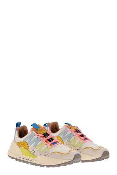 Flower Mountain Washi - Sneakers In Suede And Technical Fabric In Beige
