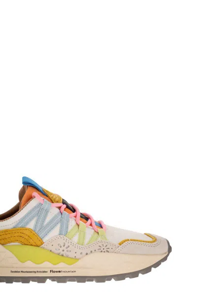 Flower Mountain Washi - Sneakers In Suede And Technical Fabric In Beige