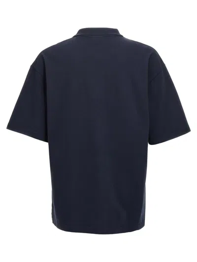 Shop Maison Kitsuné 'bold Fox Head' Polo Shirt In Blue