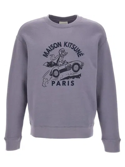 Shop Maison Kitsuné 'racing Fox' Sweatshirt In Blue