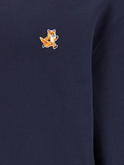 Shop Maison Kitsuné 'speedy Fox Patch' Sweatshirt In Blue