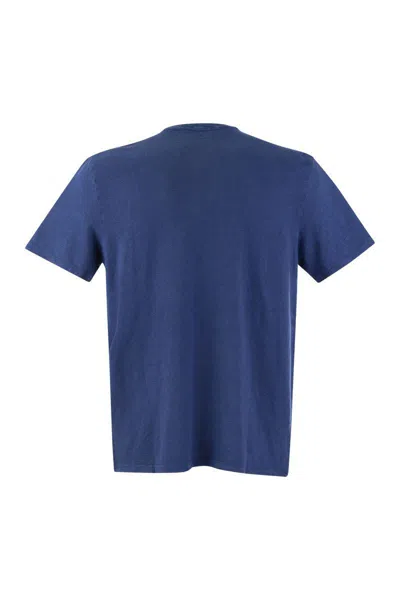 Shop Majestic Filatures Crew-neck Linen T-shirt In Royal Blue