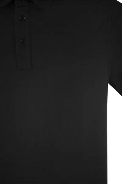 Shop Majestic Filatures Short-sleeved Polo Shirt In Lyocell In Black