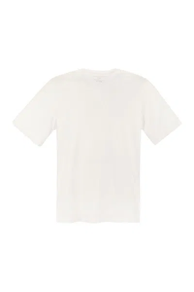 Shop Majestic Filatures Short-sleeved T-shirt In Lyocell And Cotton In White