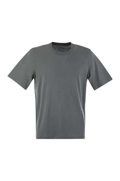 Shop Majestic Filatures Short-sleeved T-shirt In Lyocell And Cotton In Grey