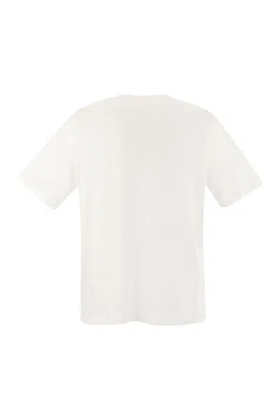 Shop Majestic Filatures Short-sleeved T-shirt In Lyocell And Cotton In White