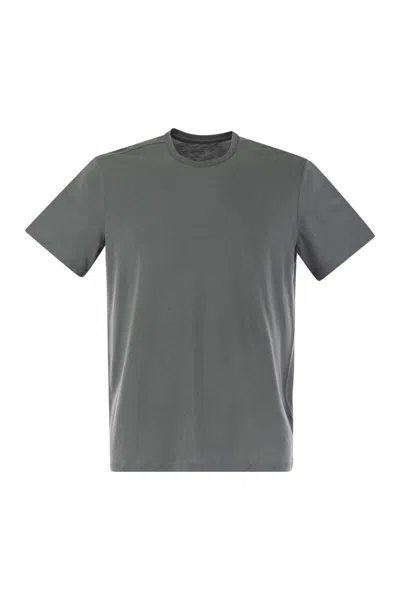 Shop Majestic Filatures Short-sleeved T-shirt In Lyocell And Cotton In Grey