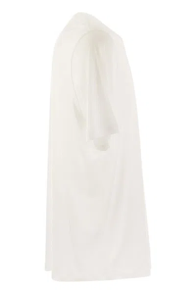 Majestic Lyocell And Cotton T-shirt In White