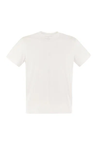 Shop Majestic Filatures Short-sleeved T-shirt In Lyocell And Cotton In White