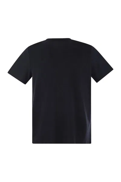 Majestic Short-sleeved T-shirt In Lyocell And Cotton In Blue Marine