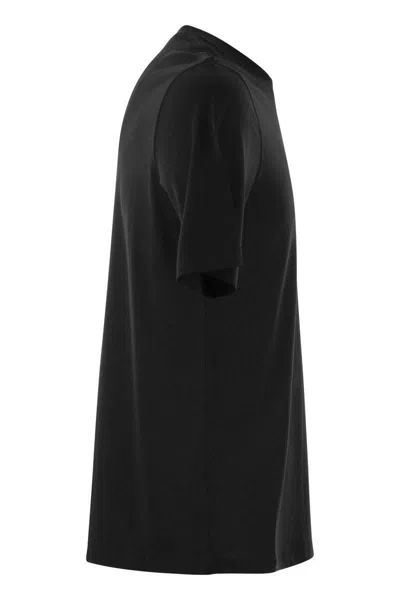 Majestic Short-sleeved T-shirt In Lyocell And Cotton In Black