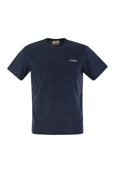 Shop Mc2 Saint Barth Gary - T-shirt In Terry Fabric In Blue