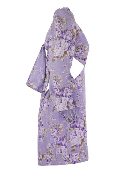 Shop Mc2 Saint Barth Jara - Mini Dress With Flowers In Lilac
